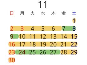 11月レッスンスケジュール